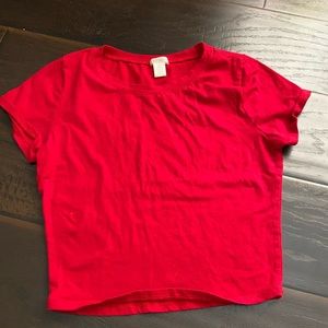 Red cropped baby tee Tillys